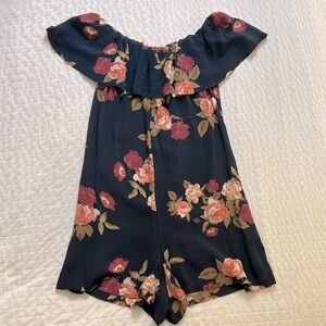 Floral Romper Olivaceous Size Small